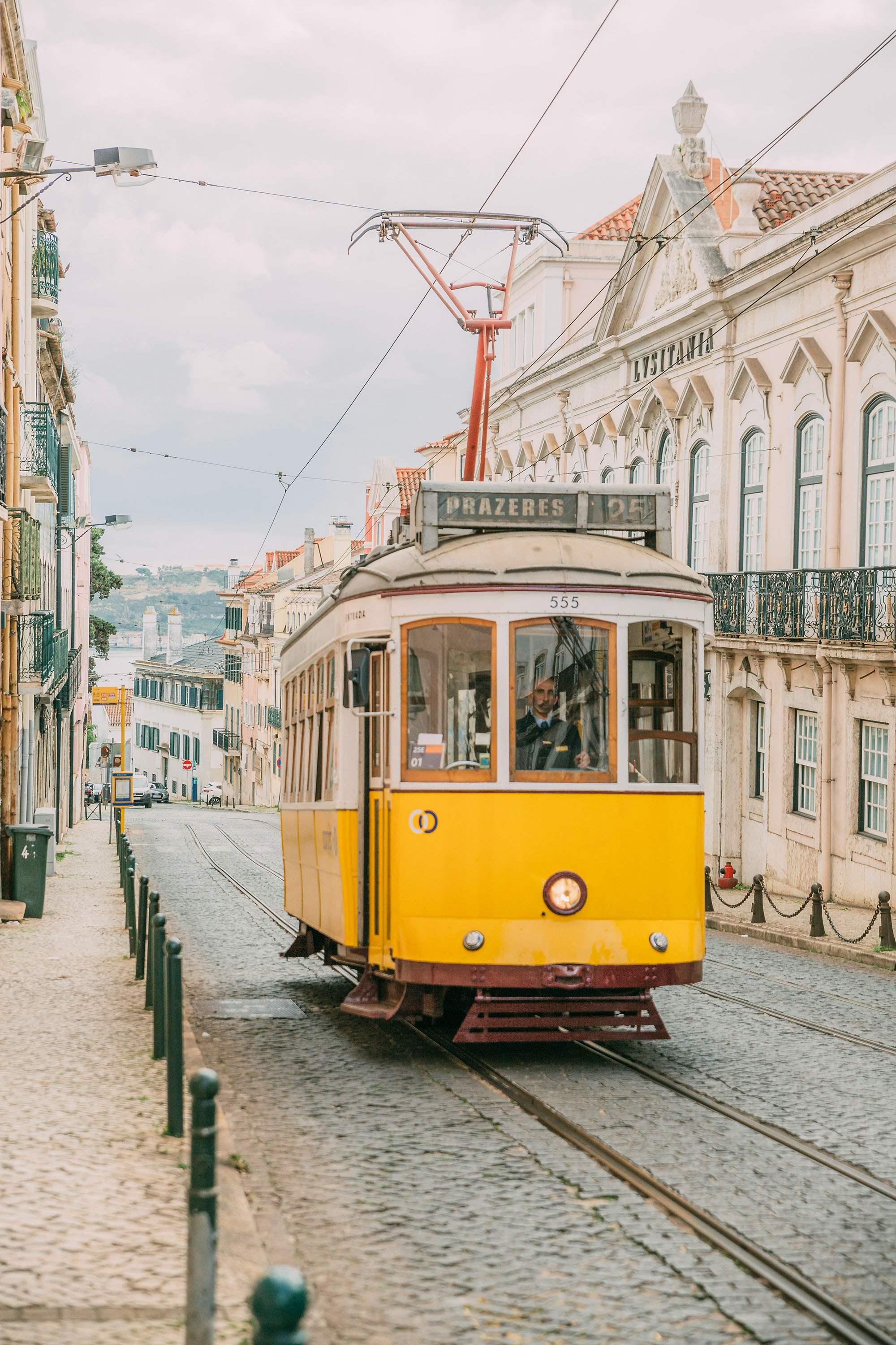 Historic tram car in Lisbon Portugal for a honeymoon vacation